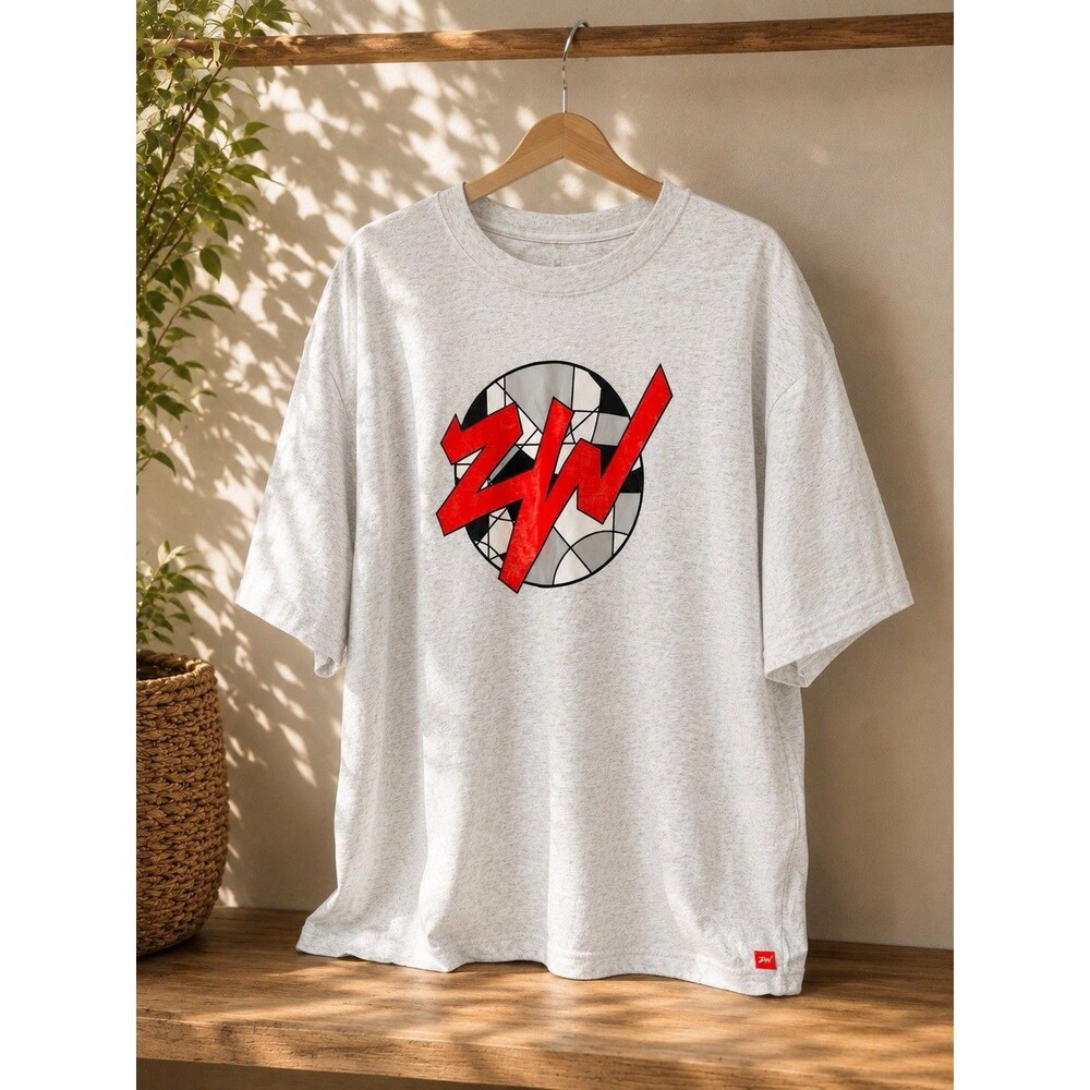 Nike Air Jordan Zion Williamson ZW Logo Graphic T-Shirt Grey Red Men's Size XXL